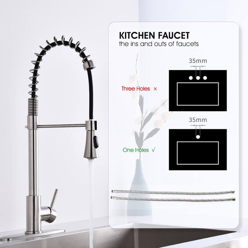 Modern Single Handle Commercial Spring High Arc Kitchen Faucet