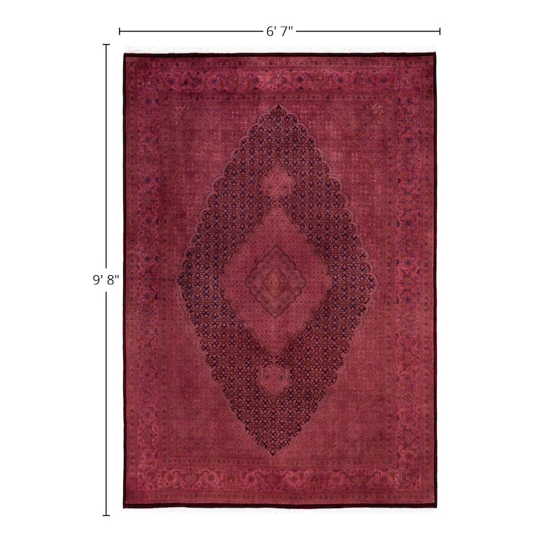 Overdyed One-of-a-Kind Hand-Knotted Area Rug - Pink - 6' 7" x 9' 8"