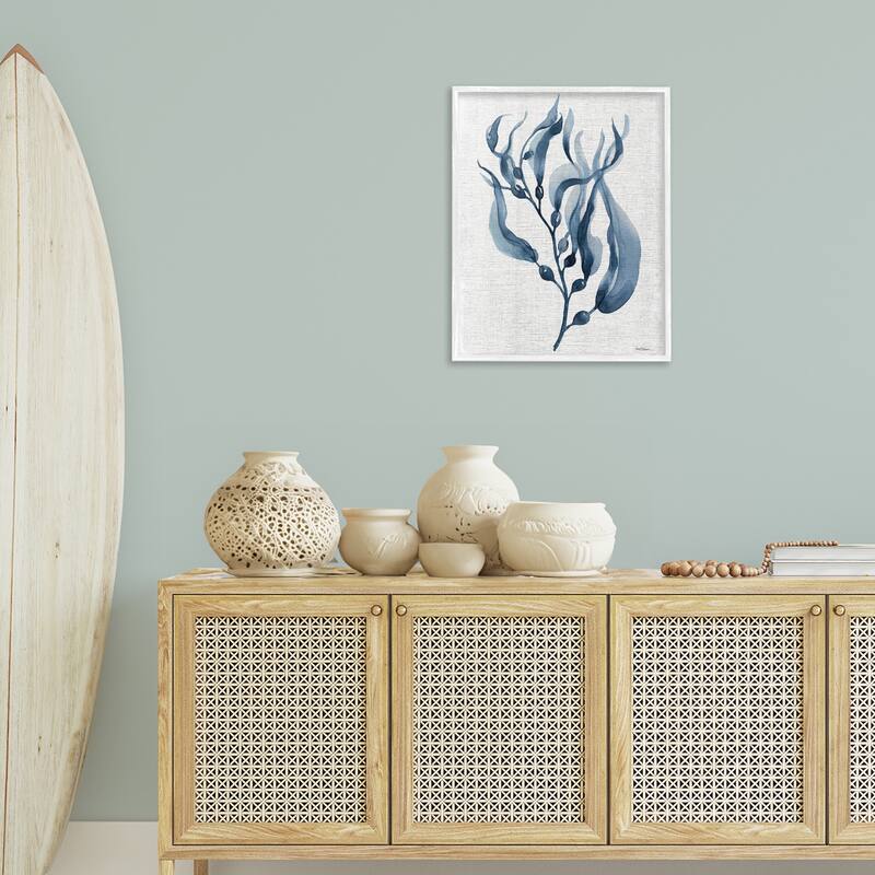 Stupell Delicate Waving Herb Leaves Framed Giclee Art Design By Carol Robinson