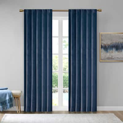 Room Darkening Metallic Printed Poly Velvet Rod Pocket/Back Tab Window Panel Pair