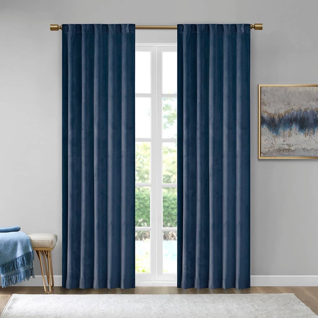 Velvet Rod Pocket/Back Tab Window Panel Pair 37x84"