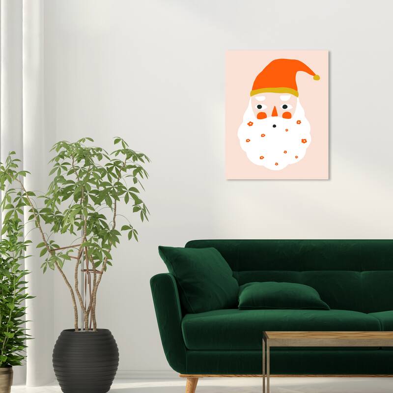 Wynwood Studio Canvas Holiday and Seasonal Flowers all over the Beard White Modern & Contemporary Wall Art Canvas Print - 20 x 24