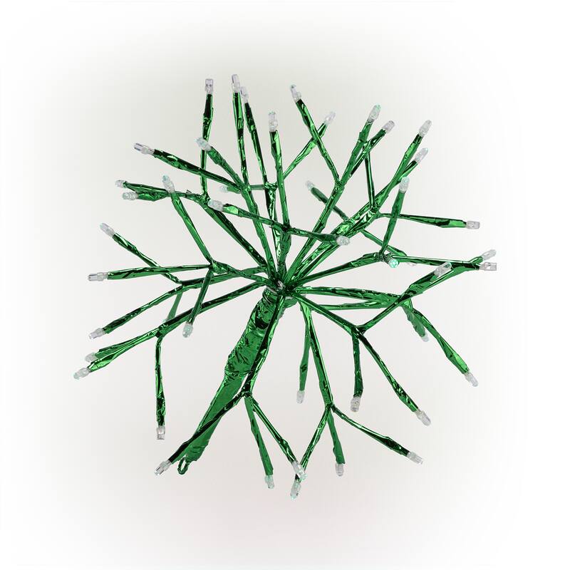 Alpine Corporation 10"H Indoor Christmas Snowflake Ornament with LED Lights