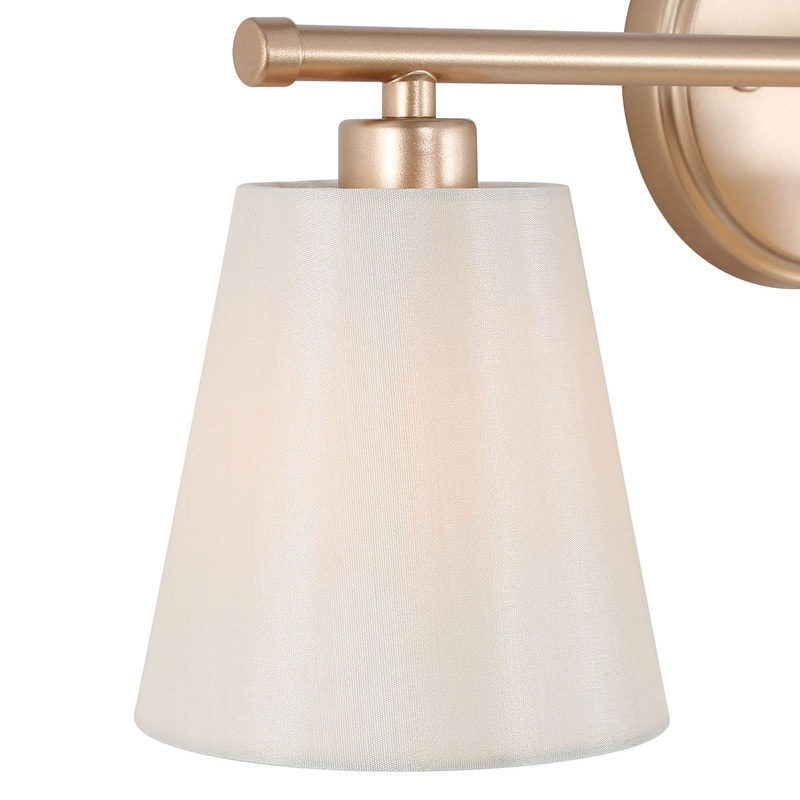 Fabrey 4-light Modern Bathroom Vanity Lights Dimmable Gold Wall Sconces with Fabric Shade - L26.5" x W6" x H8.5"