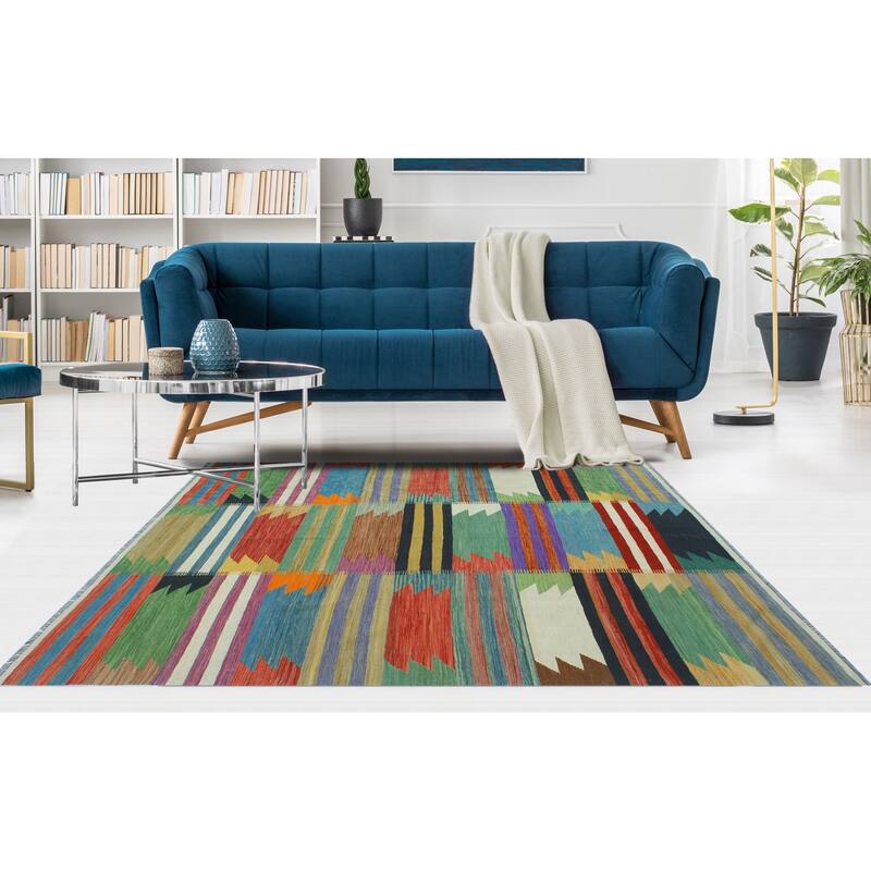 Flatweave Zuleika Red/Ivory Rug - 5'8" x 8'3"