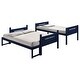 preview thumbnail 21 of 35, Contemporary Twin over Full Bunk Bed with Masculine Style Frame, Angled Ladder, Guardrails and Convertible Design