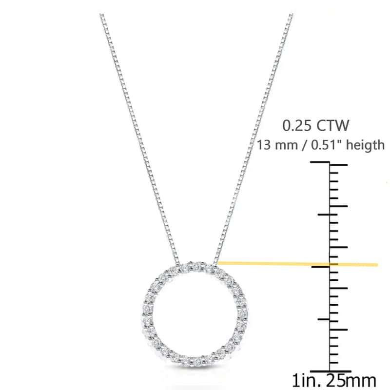 Auriya 0.15 to 1 1/2ctw Diamond Circle Necklace 14k White Gold (H-I, SI1-SI2)