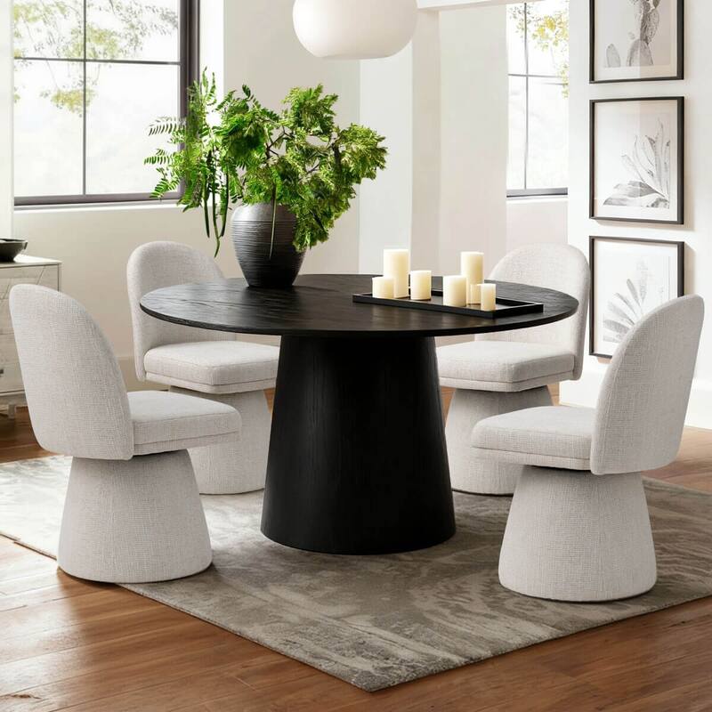 Upholstered Swivel Dining Chair(Set of 4)