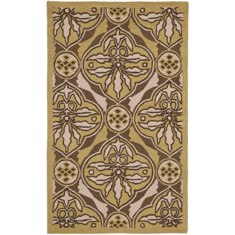 SAFAVIEH Handmade Chelsea Faiga French Country Wool Rug - 2'6" x 4' - Brown/Green