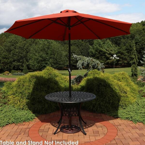 Shop Black Friday Deals On Sunnydaze 9 Outdoor Patio Umbrella Fade Resistant W Auto Tilt Rust Orange Overstock 28546995