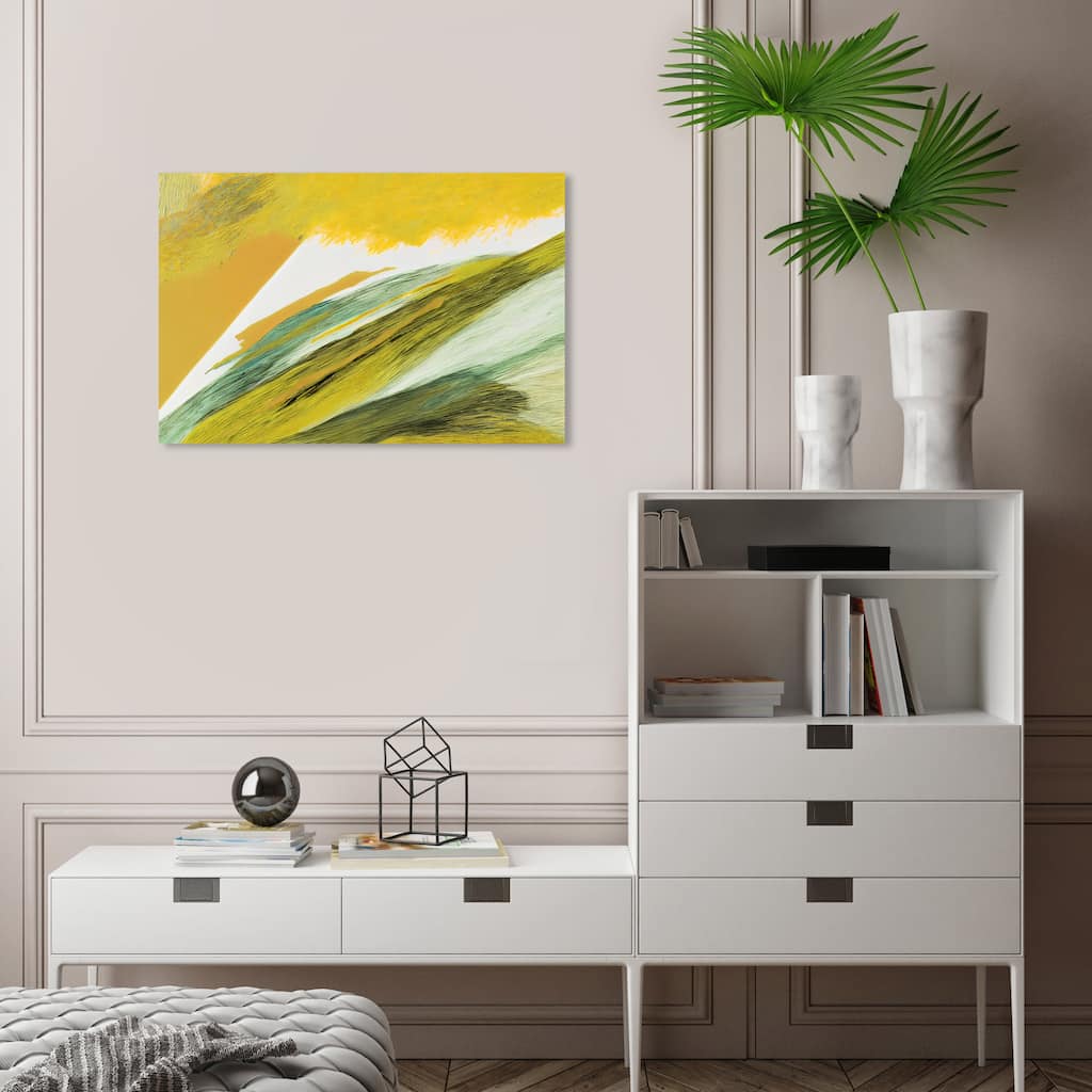 Wynwood Studio Canvas Abstract Mustard Sunrise Yellow and Mustard Modern & Contemporary Wall Art Canvas Print