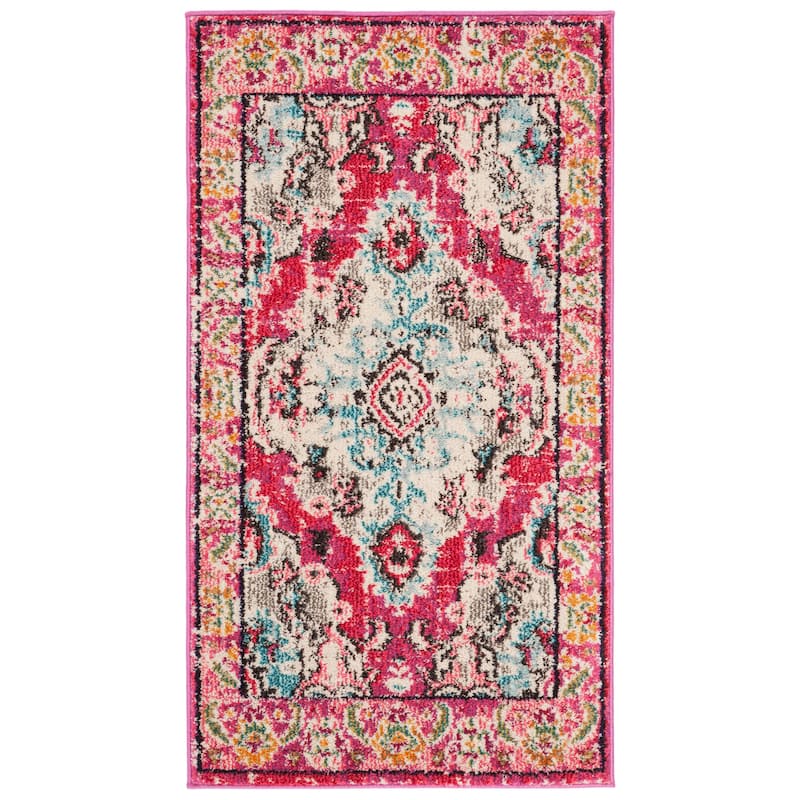 SAFAVIEH Monaco Oceane Boho Medallion Distressed Area Rug - 2'2" x 4' - Pink/Multi