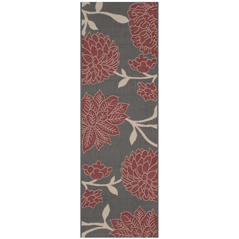 SAFAVIEH Courtyard Alison Floral Indoor/ Outdoor Patio Backyard Rug