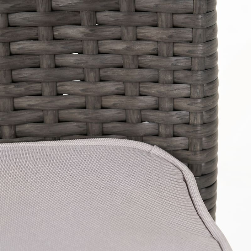 Outdoor PE Rattan Stacking Chair with Iron Frame Set of 4