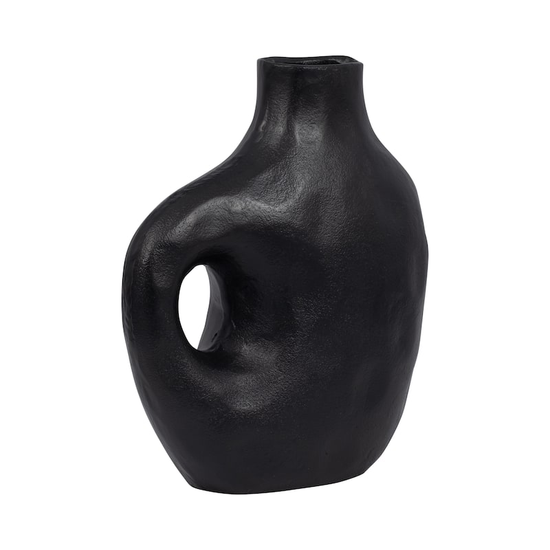 Sagebrook Home Metal Round Hammerd Cutout Vase