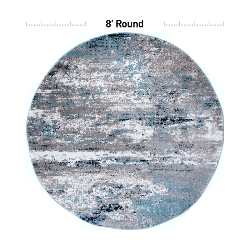 World Rug Gallery Distressed Abstract Watercolor Area Rug