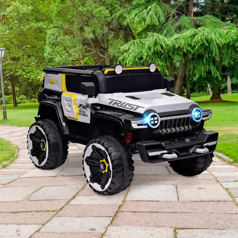 2 Seater Ride On Car with Remote Control, 4WD Off-Road Truck 12V Electric Battery Powered Ride On Toys