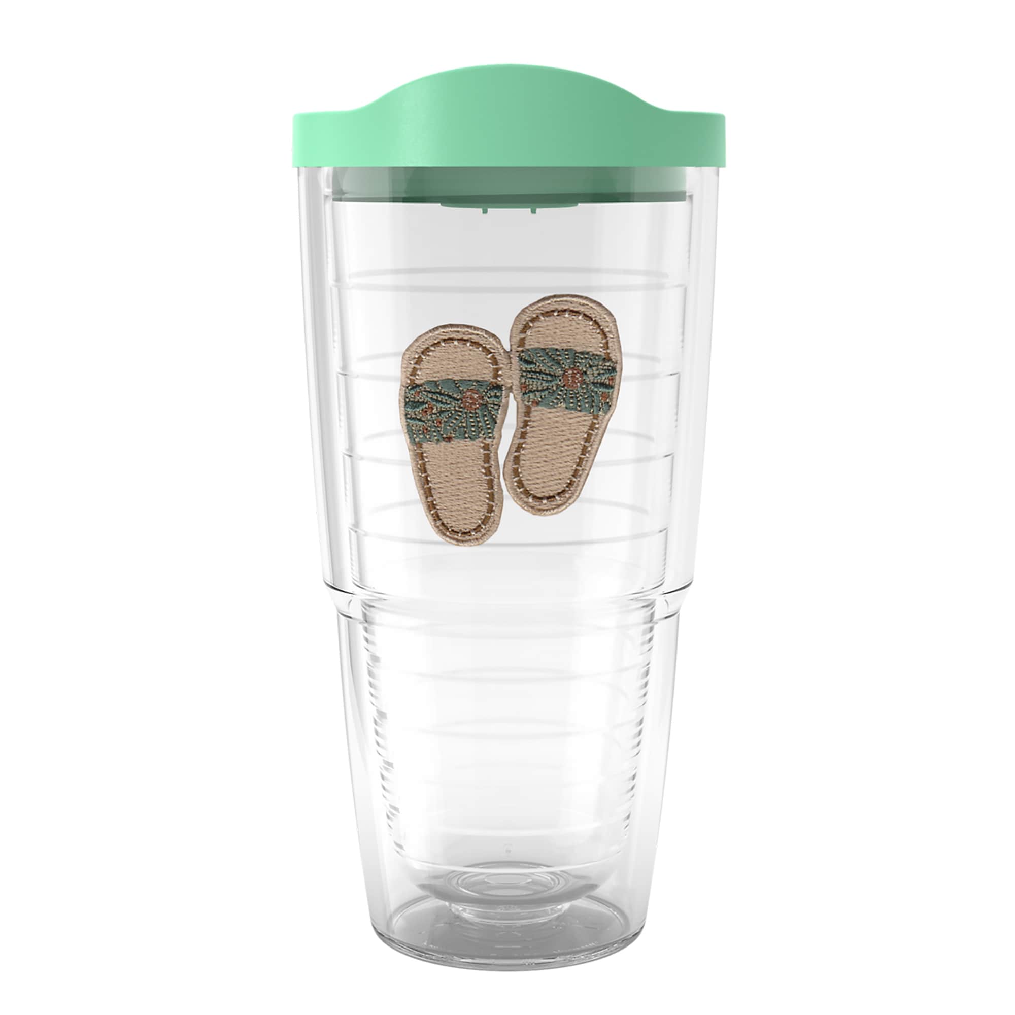 Tervis Sandy Slides Made in USA Double Walled Insulated Tumbler Travel 24oz, Green