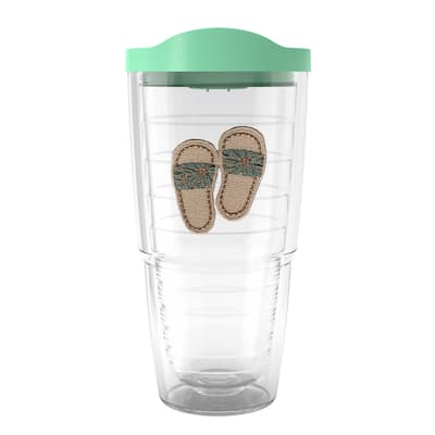 Tervis Sandy Slides Made in USA Double Walled Insulated Tumbler Travel 24oz, Green