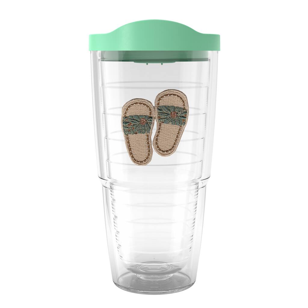 Tervis Sandy Slides Made in USA Double Walled Insulated Tumbler Travel 24oz, Green