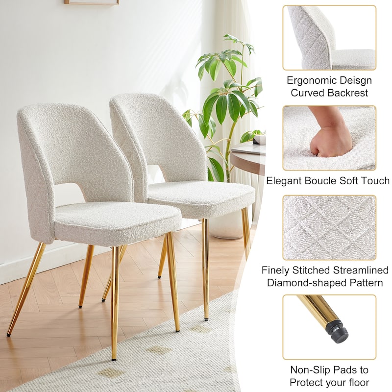 Grey Velvet Dining Chairs with Metal Legs and Hollow Back Upholstered Dining Chairs Set of 4