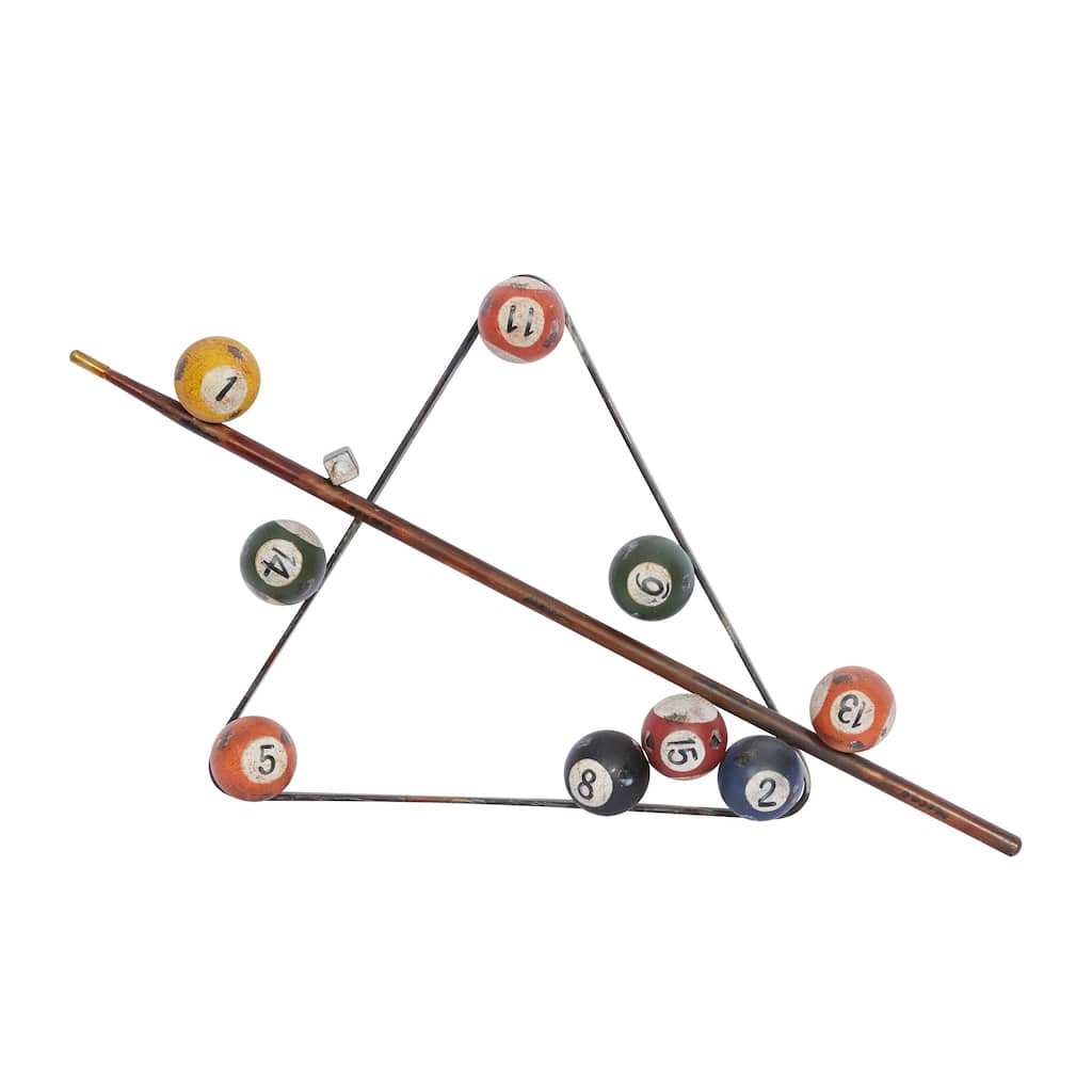 Metal Games Pool Wall Decor - Multi Colored - Roche River Decor