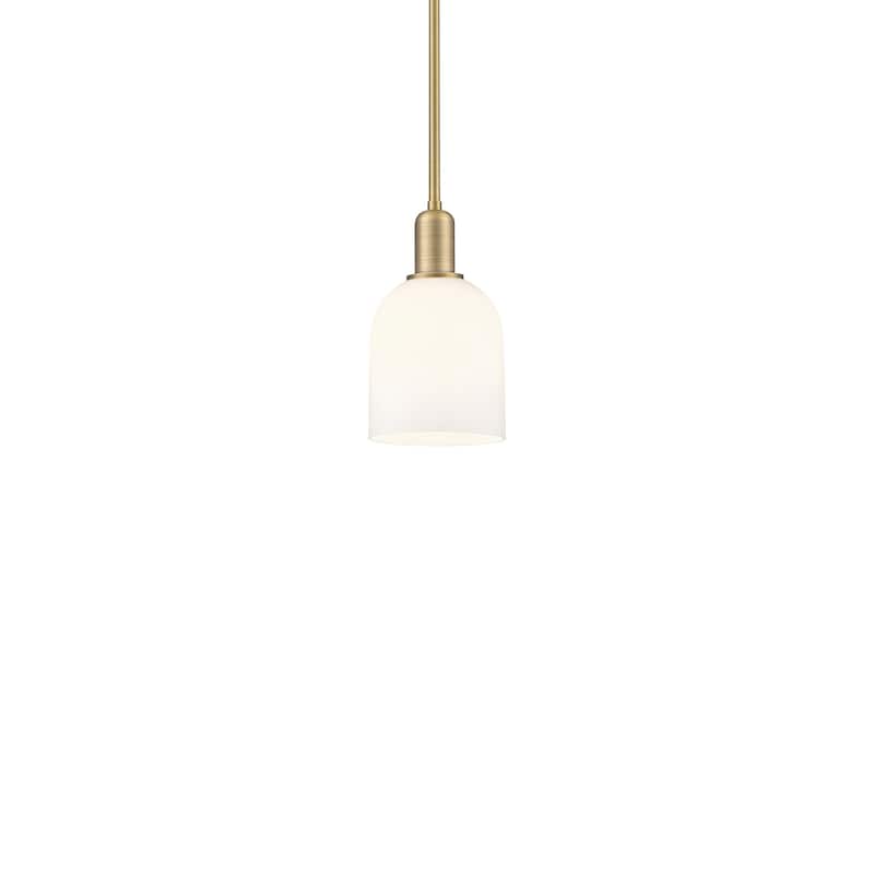 Innovations Lighting 716-1S-11-6 Bella Pendant Bella 6" Wide Mini - Brushed Brass / White