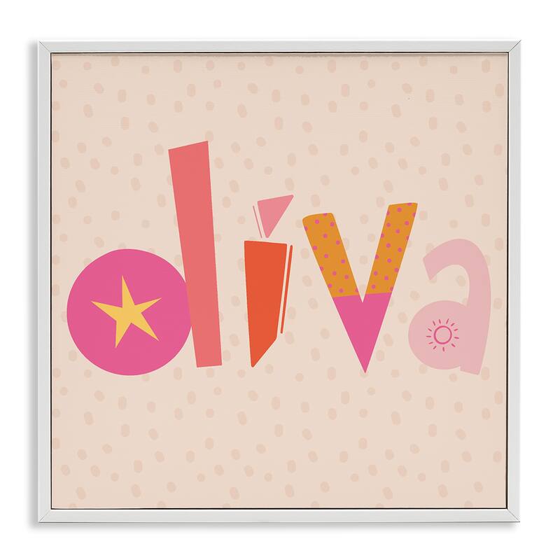 Stupell Diva Patterned Whimsical Text Framed Giclee Art Design By Sazerelli Designs - 24 x 24 - White