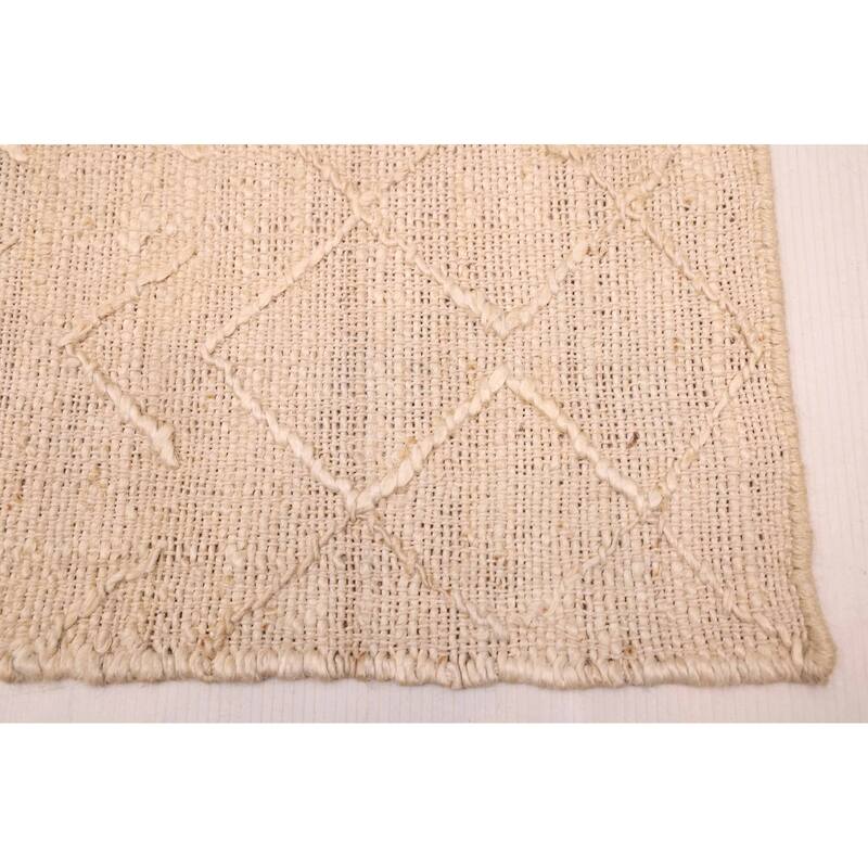 ECARPETGALLERY Flat-Weave Palas Denizli Cream Jute Kilim - 5'1 x 7'11