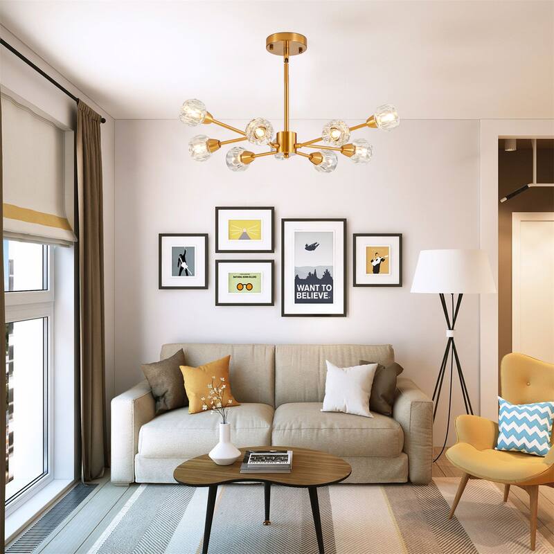 9 Lights Crystal Chandeliers(Bulbs Not Included)