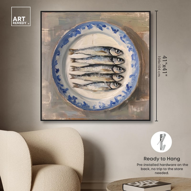 Sardines Still Life Canvas by Art Remedy