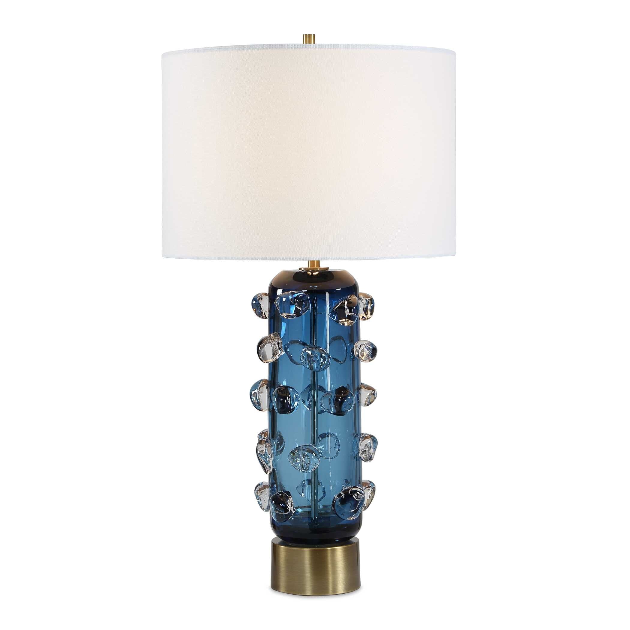 Uttermost Aura Blue Table Lamp. - 15" D x 15" W x 27.75" H