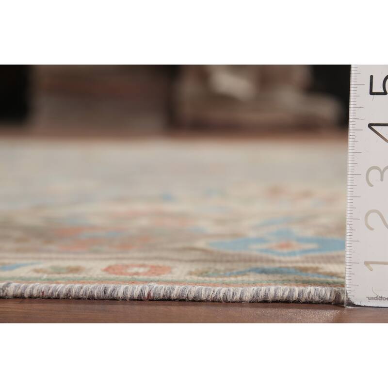 Floral Gray Tabriz Persian Antique Area Rug Handmade Wool Carpet - 8'2"x 11'1"