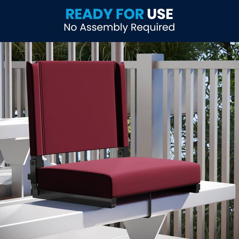 Ultra-Padded Stadium Chair - 18"W x 14"D x 18"H - 18"W x 14"D x 18"H