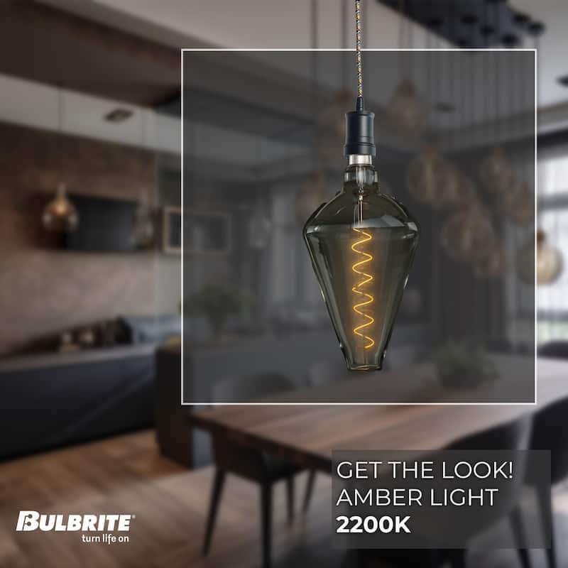 Bulbrite LED Grand Bulb and Pendant Kit Clear Glass 15" Diamond Shaped Bulb
