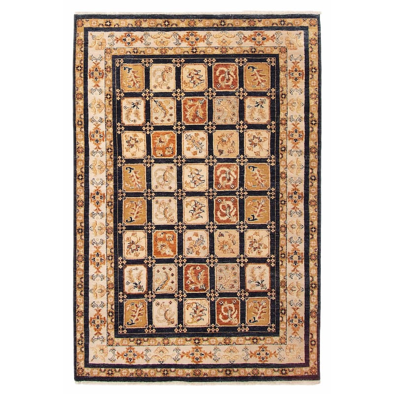 ECARPETGALLERY Hand-knotted Jamshidpour Dark Navy Wool Rug - 4'2 x 6'1 - Dark Navy - 4'2 x 6'1