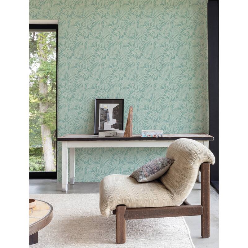 Chesapeake Sonny Light Blue Fronds Wallpaper