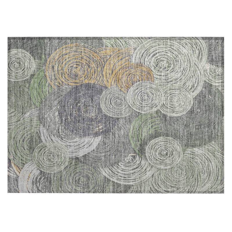 Machine Washable Indoor/ Outdoor Modern Twister Chantille Rug