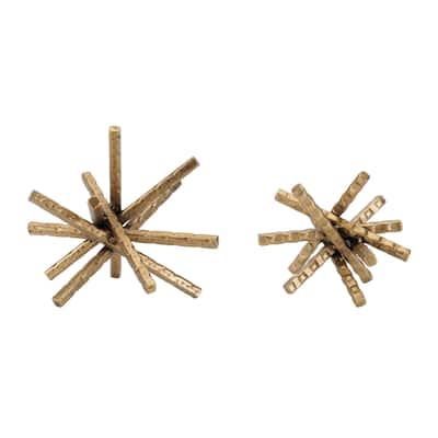 Abstract Metal Sculptures Decoration - 8" - Gold - Set of 4