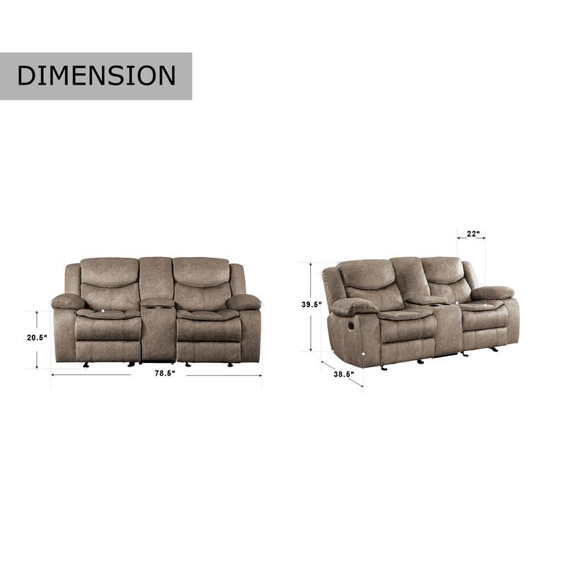 Ember Double Glider Reclining Loveseat