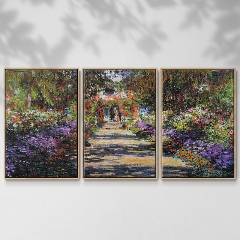 Pathway in Monet's Garden at Giverny, 1901 - Multi Piece Framed Canvas