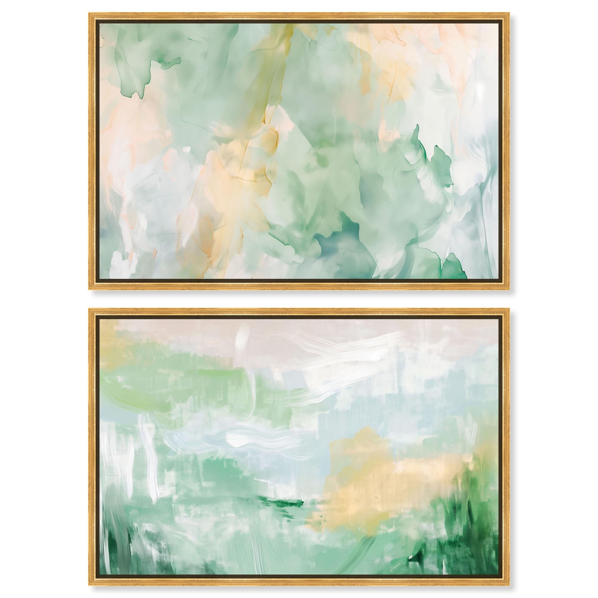 Double Green Set Canvas Set of 2 by Art Remedy