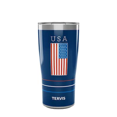 Tervis Traveler Americana USA Flag Triple Walled Insulated Travel Tumbler, Stainless Steel - 20oz