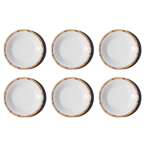TarHong Bamboo Rim NewWave Melamine Dinner Plate, Set of 6