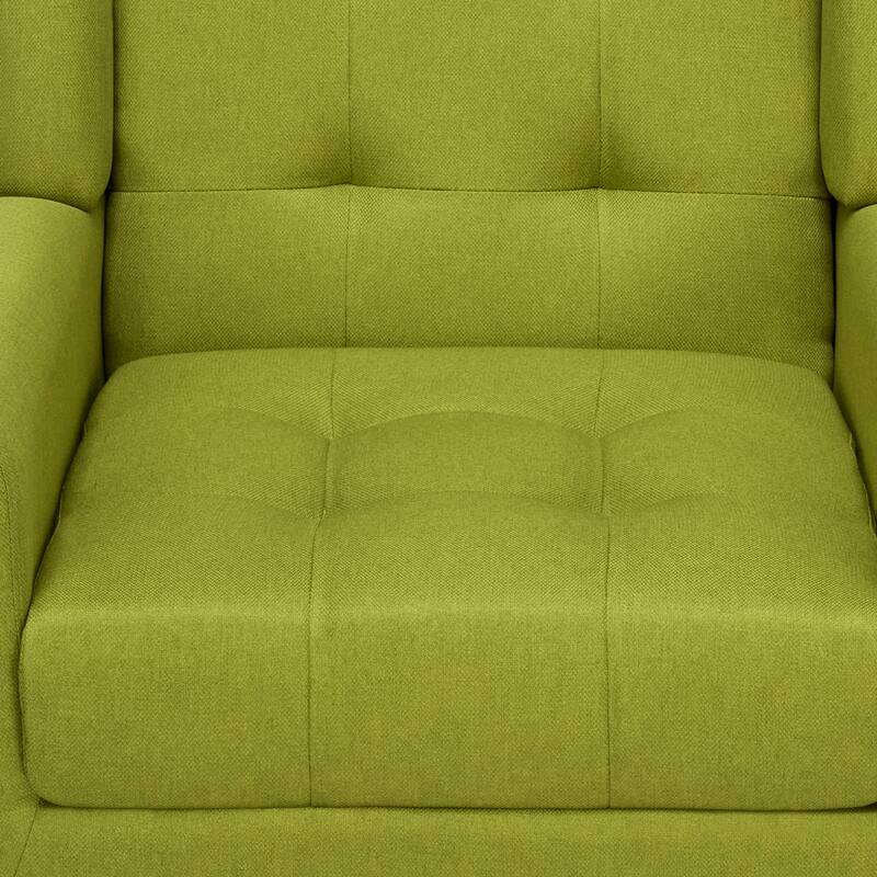 Modern Tufted Wingback Accent Chair Linen/Faux Leather/Velvet Armchair