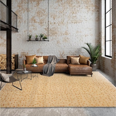 Hand Knotted Michaelian & Kohlberg Beige Tibetan Wool Modern Area Rug - 8' 2'' x 10' 4''
