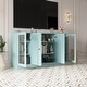preview thumbnail 14 of 25, Palace Imports 100% Solid Wood TV Stand with Clear Glass and Solid Doors for TVs up to 65"