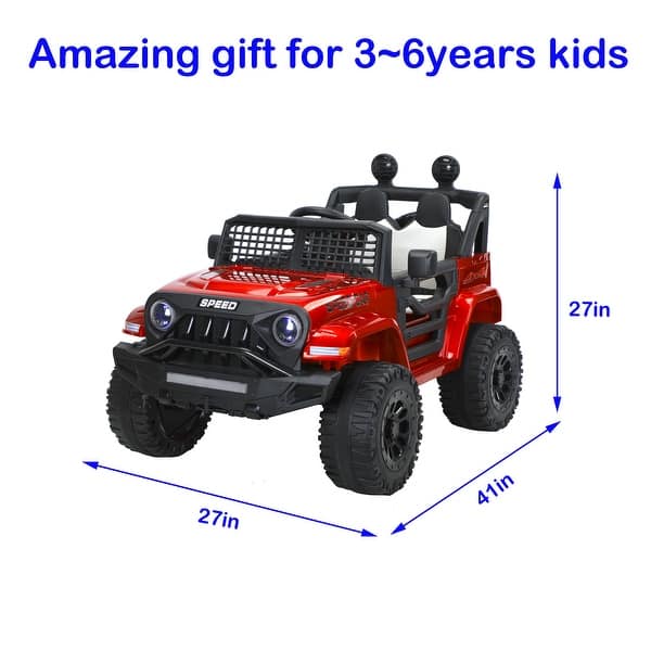 12V Ride On Car For Kids, Battery Powered Electric Vehicles With Remote Control, Built-in Music, Horn, Independent Swing