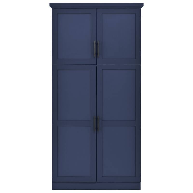 70.9 inch Freestanding Kitchen Cabinet, Tall Storage Cabinet with 4 Doors, 2 Door Shelves, 8 Pull-out Trays and Adjustable Shelf