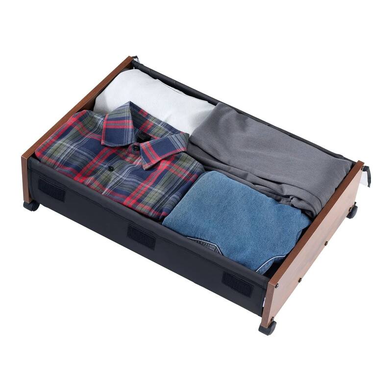 2-Pack Under Bed Storage Boxes with Label Slots Wheels and Clear Lid Fits Clothes Shoes Toys - 25.6 x 18.1 x 7.1 inch